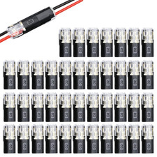 40 Pack Double Wire Plug in Connector, 2-Pin Low Voltage Wire Connector with ...