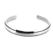 Simple Line Twin Bangle Bracelet, Sterling Silver 925 Unisex 