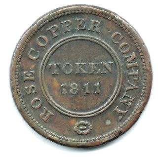 1811 ROSE COPPER COMPANY PENNY TOKEN BIRMINGHAM & SWANSEA C1
