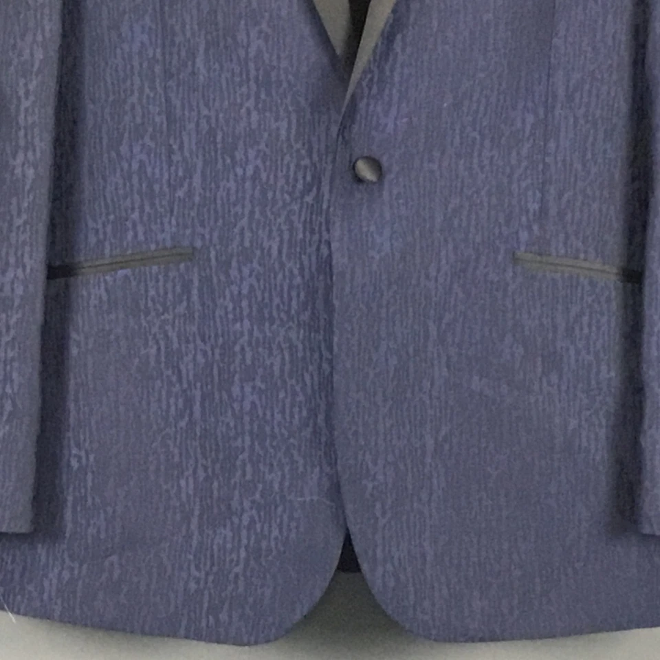 Blazer Caravelli Para Hombres 44L Negro Satén Chal Solapa Texturizado Esmoquin Chaqueta Formal Foto 4 de 4