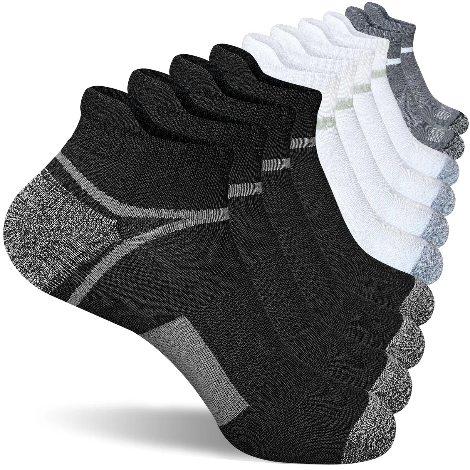 Cushioned Ankle Socks 5 Pairs Comfort Wicking
