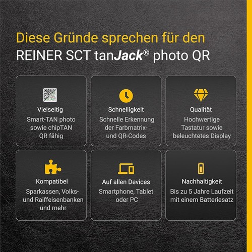 REINER SCT tanJack photo QR I Chip Tan Generator for Online Banking - Afbeelding 5 van 6