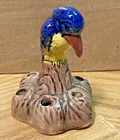 Vintage Brush McCoy Woodpecker Kingfisher Bird Flower Frog 3 1/4" Tall
