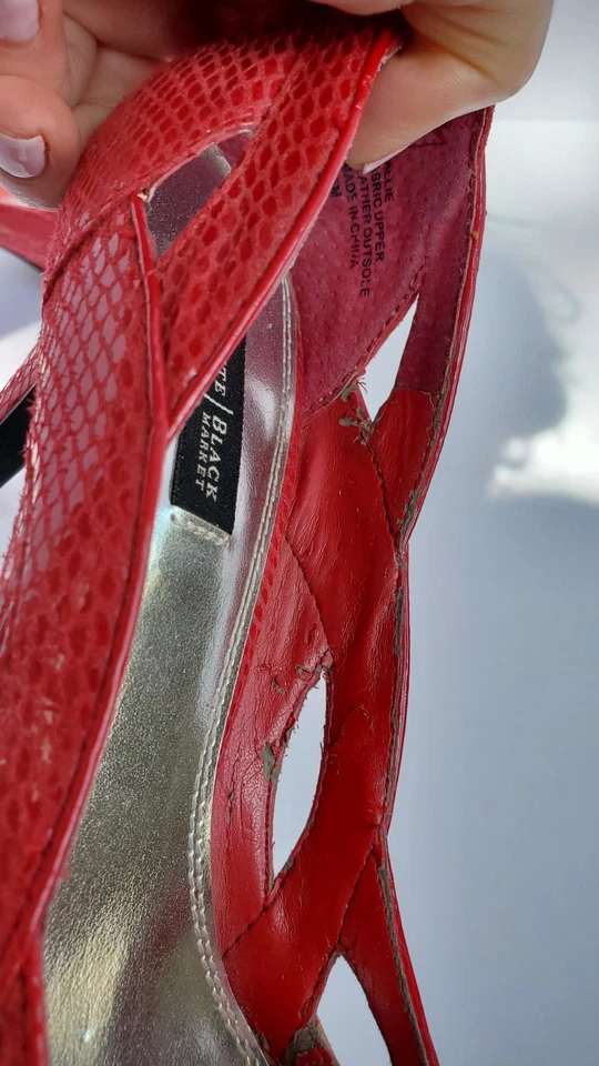 Zapatos de tacón alto para mujer marca Casa Blanca mercado negro 7,5 M punta abierta Foto 3 de 4