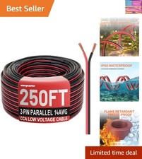 Electrical Wire 2 Conductors Red Black Cable Hookup LED Lighting Strips Flexi...