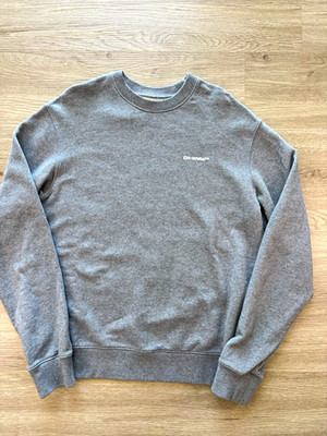 Off-White Men's Gray S Crewneck Sweatshirt Authentic Virgil NYC LA CHI