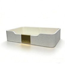 Valet Tray Nightstand Storage Organizer - PU Leather Desktop Storage Organize...