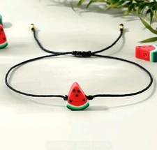 Simple Watermelon Adjustable Rope Bracelet Cute Watermelon Bracelet With Giftbag