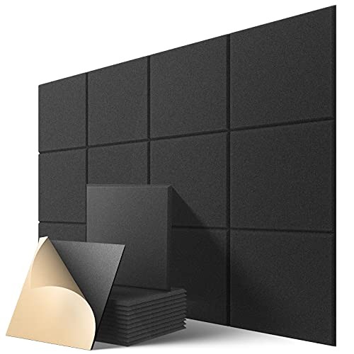 22 Pack Self-Adhesive Acoustic Panels, 12" X 12" X 0.4" High-Density Sound