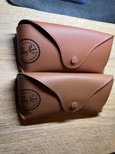 Ray-Ban case Glasses or Sunglasses Case lot of 2 EMPTY cases TAN BROWN