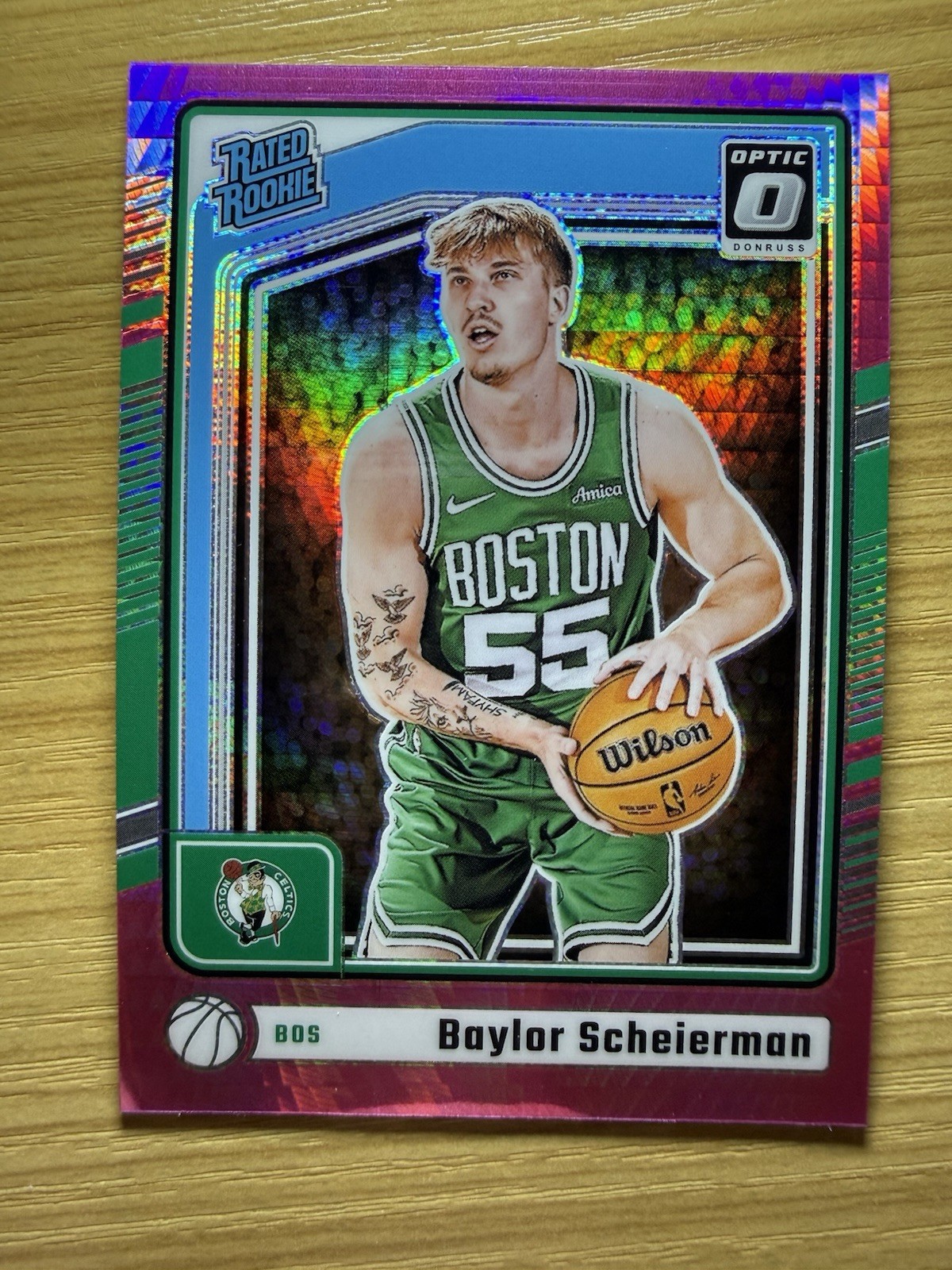 2024-25 Panini Donruss Optic #263 Baylor Scheierman Pink Hyper Prizm Rookie