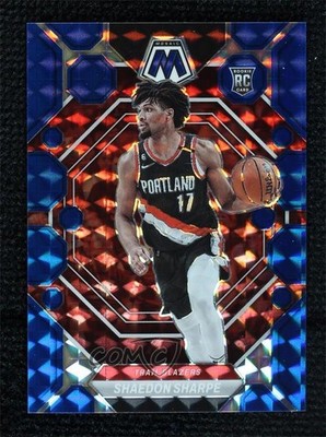 2022 Panini Mosaic Rookies Blue Prizm 108/199 Shaedon Sharpe #213 Rookie RC 0c6
