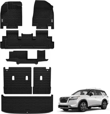 3W Floor Mats & Cargo Liner & Back Seat Cover Custom Fit for Nissan Pathfinder 2