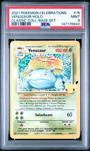 2021 Pokemon Celebrations Venusaur Holo Classic Coll Base Set #15 PSA 9 Mint