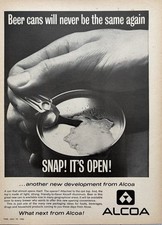 1963 Alcoa Aluminum Original Vintage Advertisement Snap Top Beer Can Print Ad