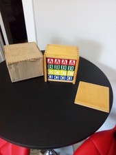 Vintage "Wooden Alphabet Block Set In Wooden Case"