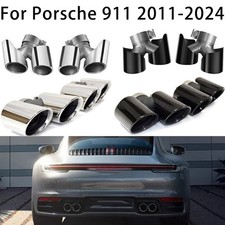 For Porsche 911 2011-2024 Car Double Outlet Exhaust Muffler Tail Tips Pipes