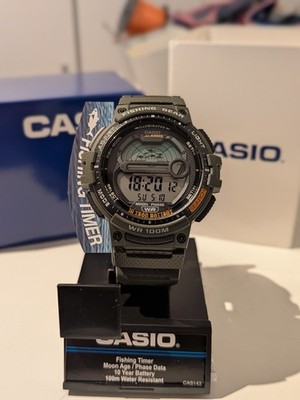 Casio Men's Digital Watch with Green Strap- WS-1200H-3AV