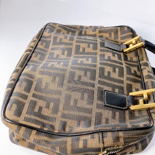 Auth Used EX+ FENDI Zucca 2way Handbag Canvas Leather Brown Condition - Picture 9 of 24