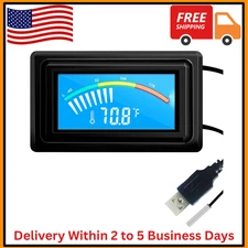 Digital Thermometer Temperature Gauge USB Power Supply with Sensor Probe for Aqu