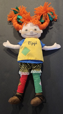 Vintage 1988 Collectible Pippi Longstocking Doll Astrid Lindgren Plush Doll 18''