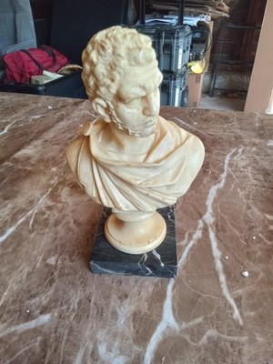 A. Santini.  Caracalla Bust Clasic Figure Marble Made In Italy