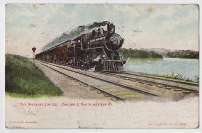 Overland Limited, Chicago & North-Western Railroad Chicago IL 1907 Postcard