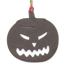 HERMES Bag charm Petit H Jack-o'-lantern Epsom Togo Chocolat x Rouge H pe
