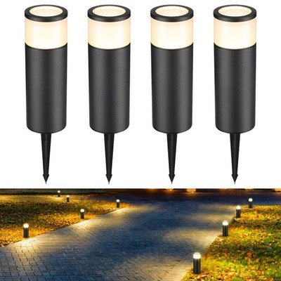 4 Pack LED Landscape Path Lights, Waterproof Lawn Landscape Light