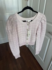 W/ tags LoveShackFancy Daughter Checked Crop Cardigan Pink M