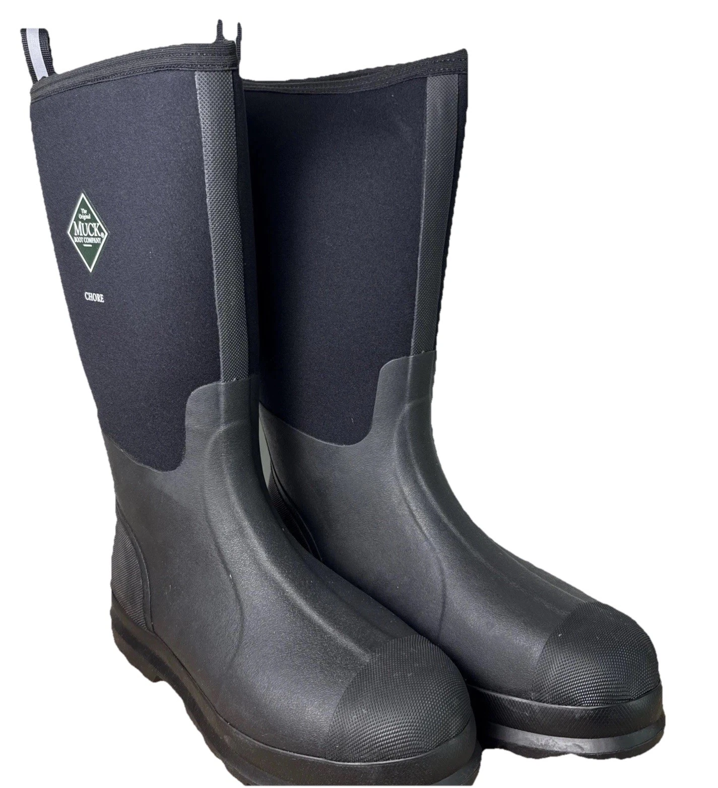 Muck Boot Chore Hi Work Boots Men 9 Black Waterproof Rubber Neoprene fishing NIB