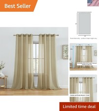 Luxurious 2 Pack of Light-Filtering Sheer Grommet Curtains 54''W x 84''L - Taupe