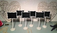 Gisela Graham White Wooden Chalkboard Place Settings Wedding Birthday Pack of 6