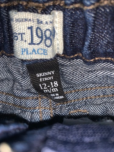 Preowned- The Childrens Place Skinny Denim Jeans Kids (Size 12-18 Months) - Picture 2 of 5