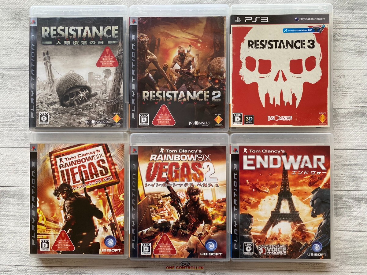SONY PS3 Resistance Fall of Man & 2 3 & Rainbow Six: Vegas 1 2