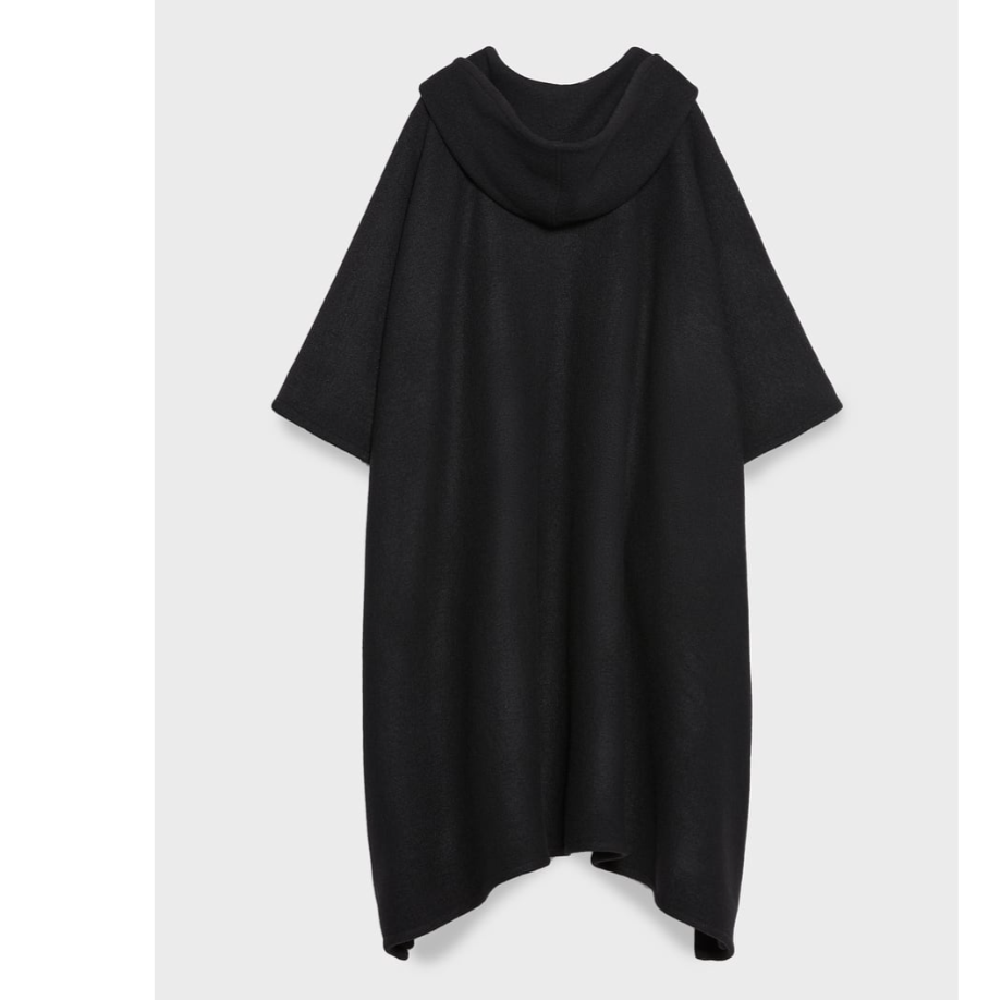 ZARA STEVEN MEISEL 100％ウールポンチョコート ZARA WOMAN NWT FW23 STEVEN MEISEL WOOL PONCHO BLACK One Size