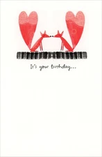 Cute ROMANTIC BIRTHDAY Card FOR PARTNER, Fox Cuddling by American Greetings +✉