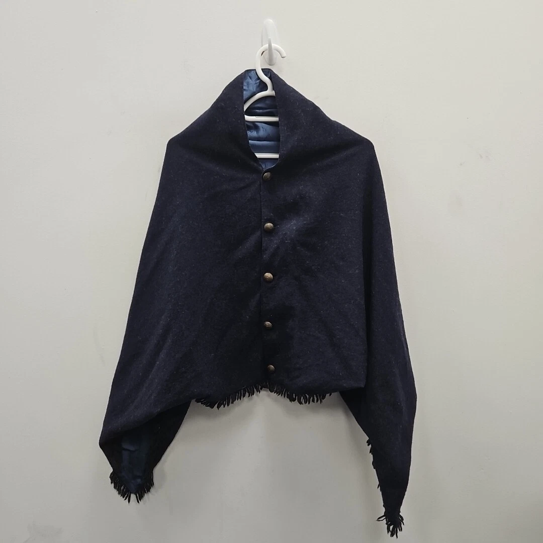 Dubarry Pirouette Clover Pure Wool Navy Warm Country Cape Poncho One Size