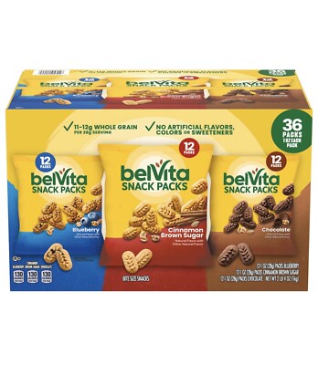 BelVita Breakfast Biscuits Variety**36 Pk**~(Blueberry/Chocolate/Cinnamon Brown)