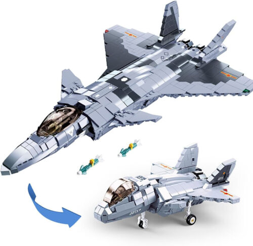 J-20 J20 Stealth Fighter Jet Building Blocks MOC Military 926 piece model Bricks - Picture 16 of 22