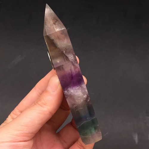 Varita de roca de cuarzo de cristal de fluorita arco iris natural pipas para fumar tabaco curativo - Imagen 7 de 7