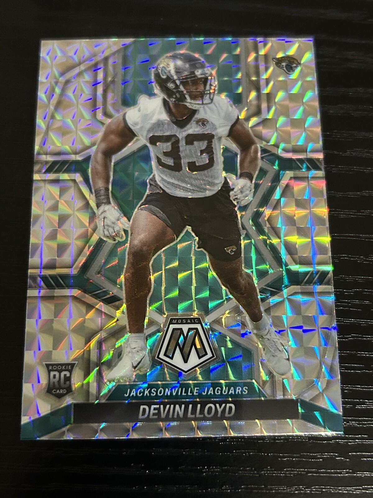 2022 Panini Mosaic Devin Lloyd Silver Mosaic Prizm RC #375 Jacksonville Jaguars