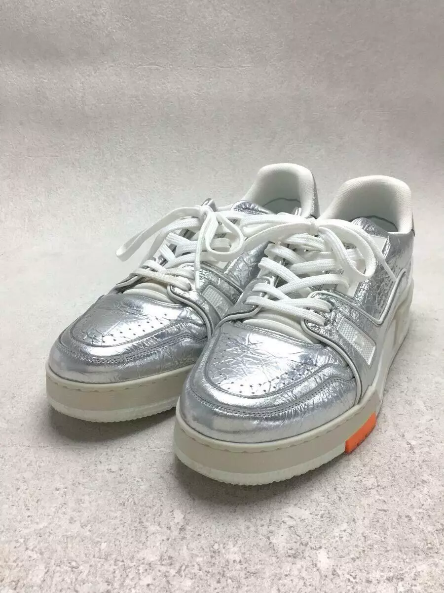 louis vuitton trainer silver