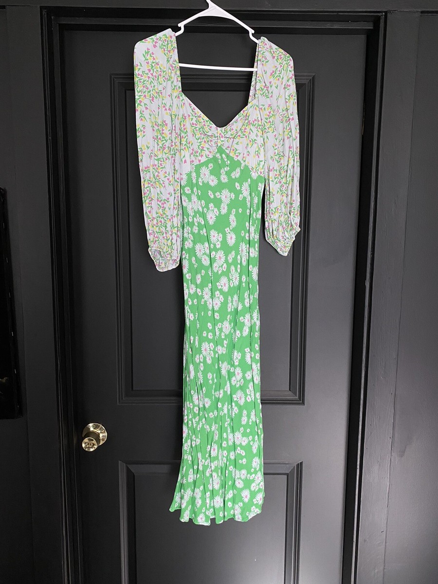 target green maxi dress Rixo For Floral Puff Sleeve Womens dresses