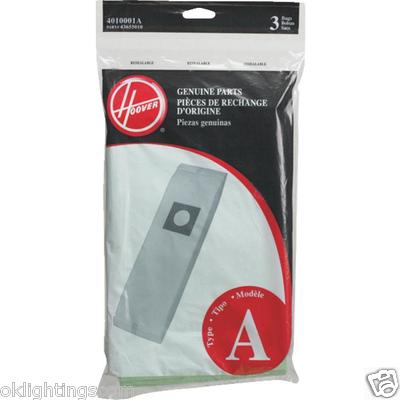 Genuine Hoover Elite Style Vacuum Cleaner A Bag 3/pkg 4010001A Concept Tempo