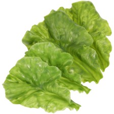 4PCS Lettuce Leaf Models Realistic Fake Vegetable Toys Pretend Play Vegetables
