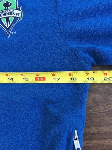 Seattle Sounders FC MLS Soccer adidas Fleece 1/4 Zip Pullover Boys Medium Blue - Picture 9 of 11