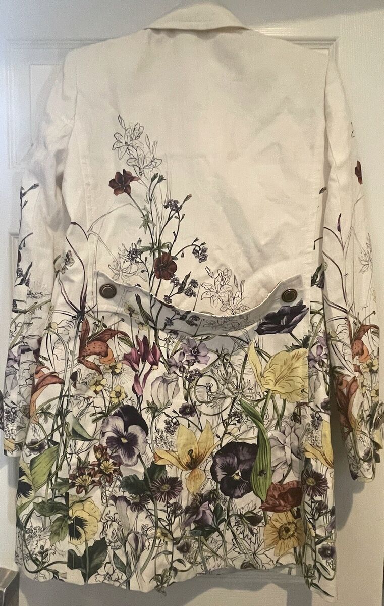 Gucci New Floral Flora Infinity Linen Trench Coat Frida Gucci New Floral Flora Infinity Linen Trench Coat Frida