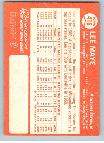 Tarjetas de béisbol Topps 1964 completa tu conjunto que elijas #371 - 446 - Imagen 93 de 151