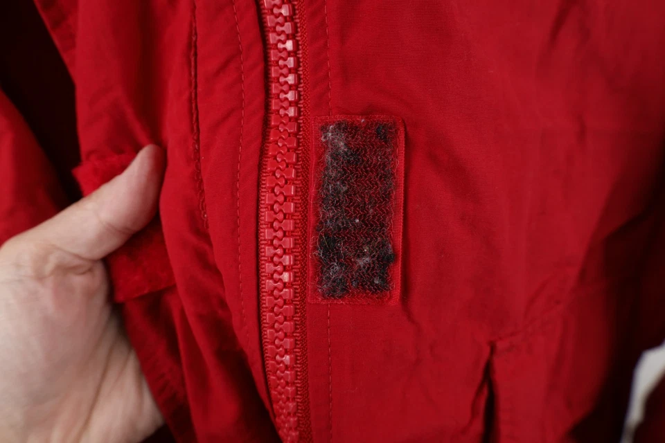 Vintage 90s Lands End Womens XL Distressed Wool Lined Full Zip Parka Jacket USA - Image 4 of 4